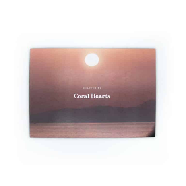 coral hearts card